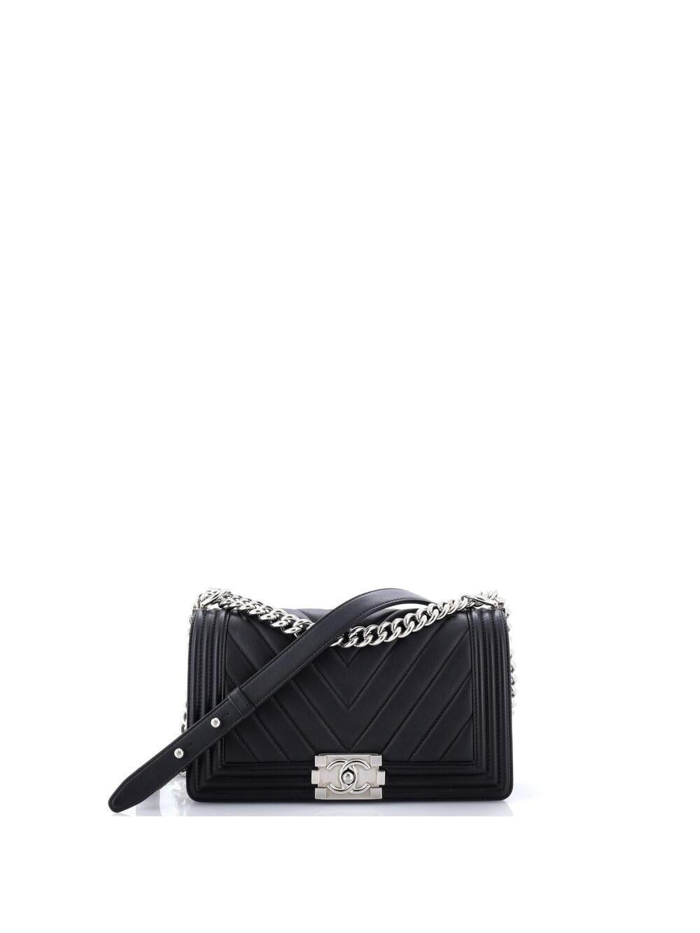 Chanel Boy Flap Bag Chevron Calfskin #371021C42B